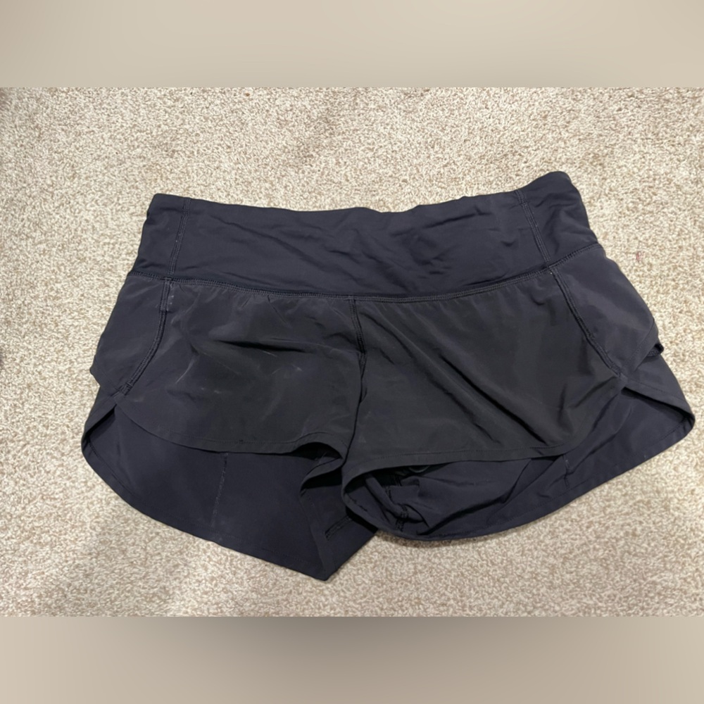 Black lululemon athletic shorts. Size 8